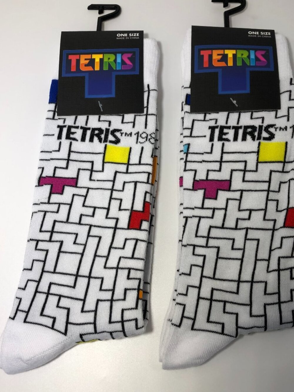 NWT Tetris Gamer Novelty Socks (2) One Size Fun Gift